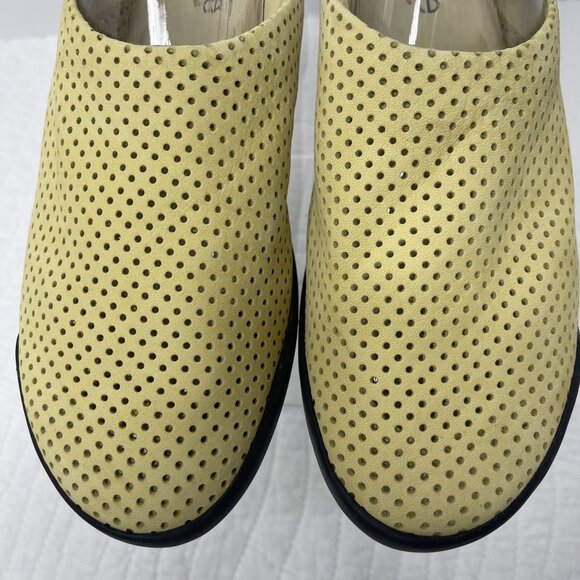 Arche Womens Galopin Yellow Perforated Leather Slip-On Mules SZ 7 Comfort France - Picture 5 of 10